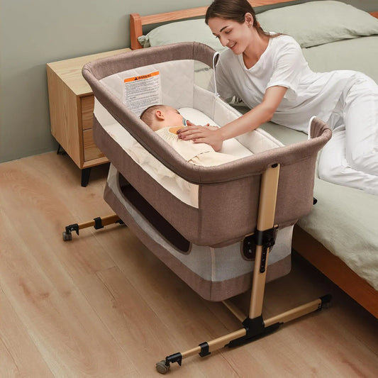 Adjustable Portable Baby Crib With Bassinet Mosquito Net Mattress