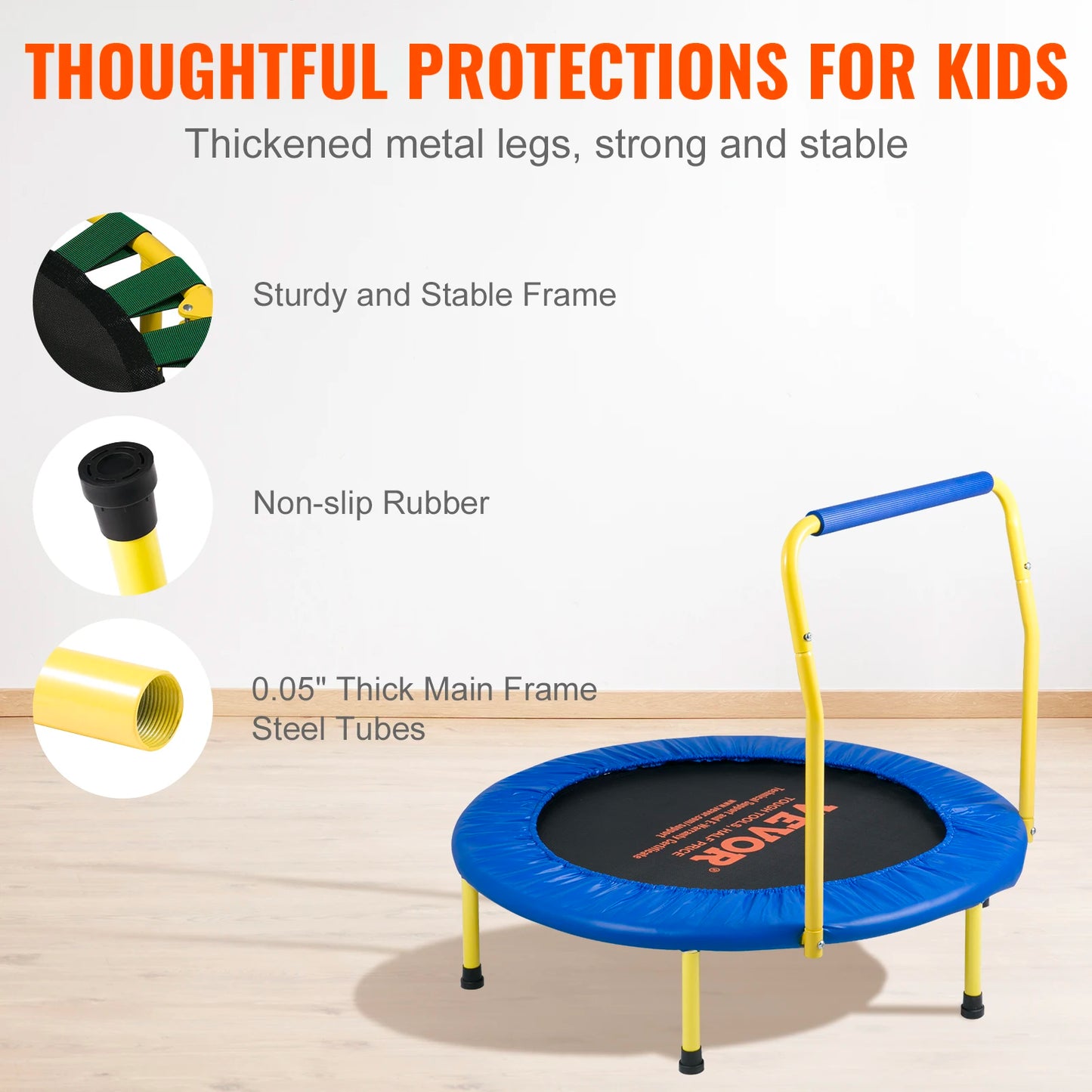 SucceBuy Kids Trampoline Indoor Outdoor Safe Exercise