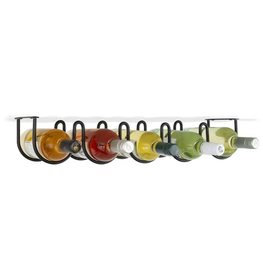 XMSJ Dijon Under Cabinet Wine Rack for Five Bottles Metal