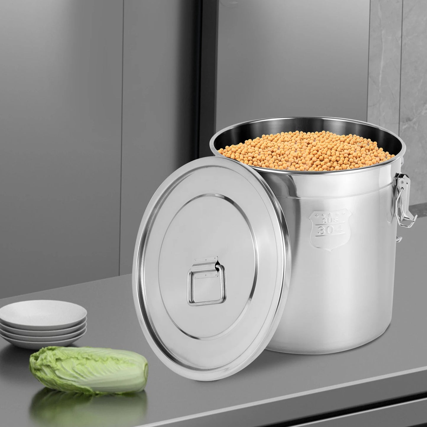 Bymaocar 304 Stainless Steel Airtight Cereal Container With Lid