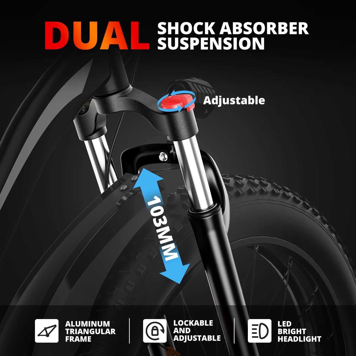 AMYET EB26 Electric Mountain Bike 1500W 48V 15Ah Dual Shock