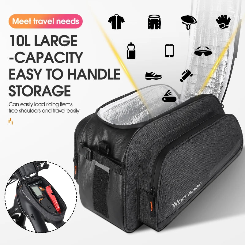 West Biking 2 in 1 Insulated Bicycle Bag 10L Trunk