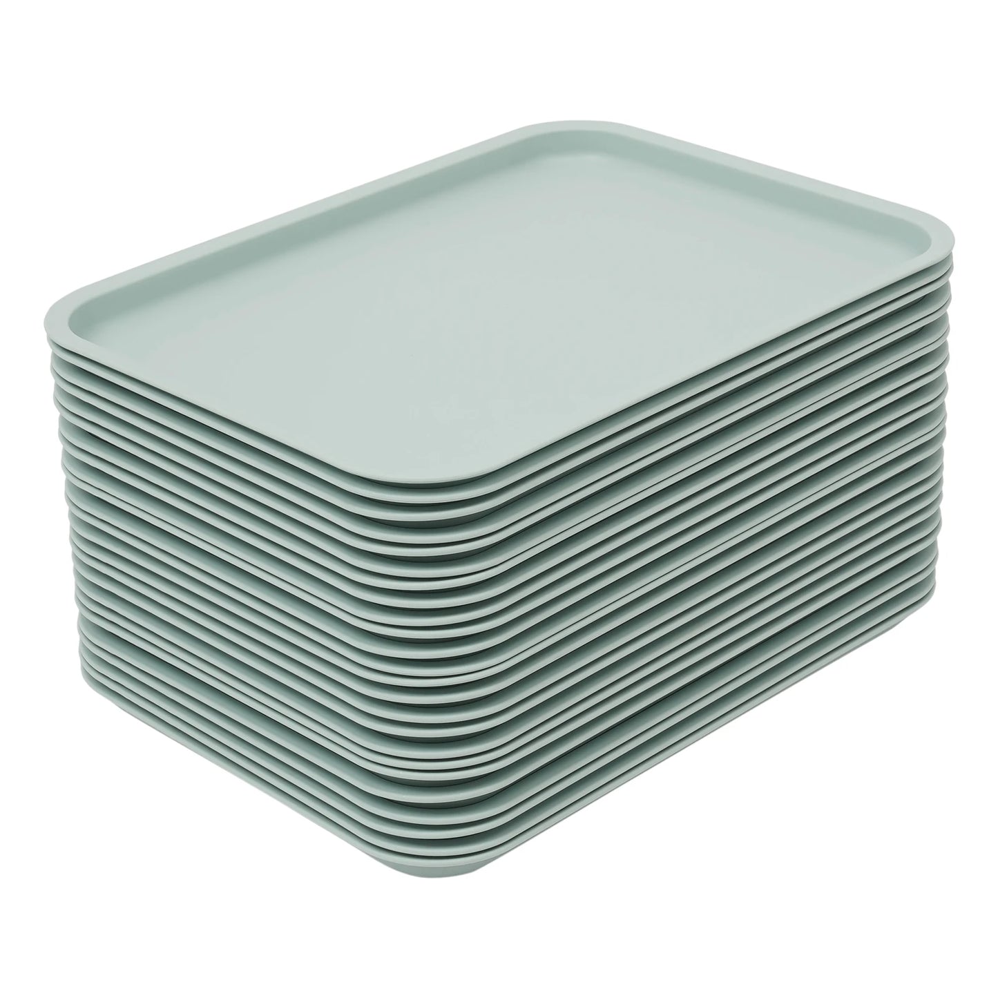 Plastic Rectangle Serving Trays 24 Pack for Fast Food Cafeterias