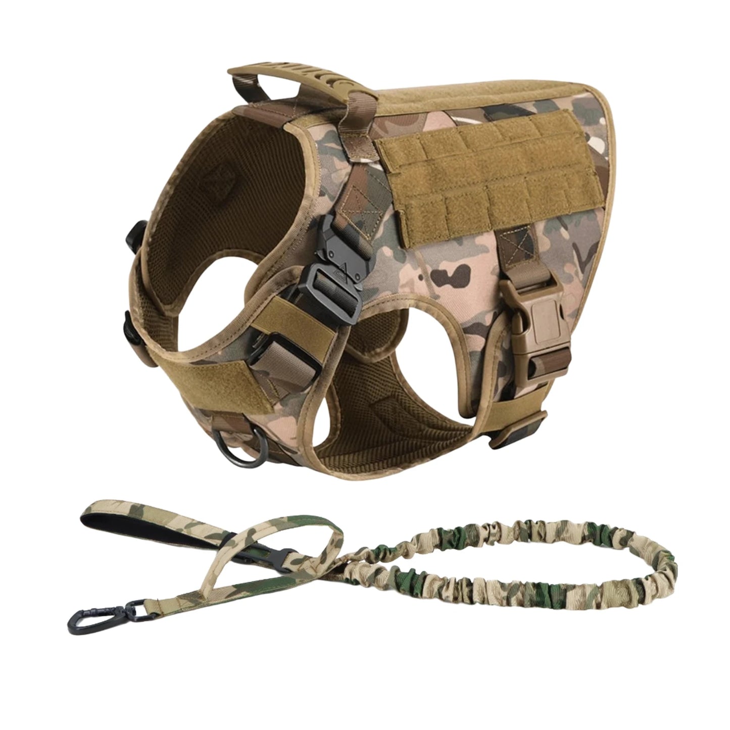 PETRAVEL CN Tactical Dog Harness Set With MOLLE Pouches