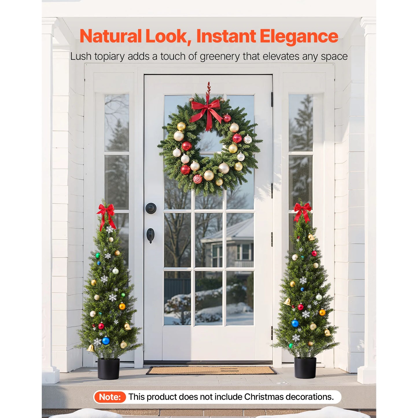 SucceBuy Artificial Topiary Cedar Trees 2 Piece Set