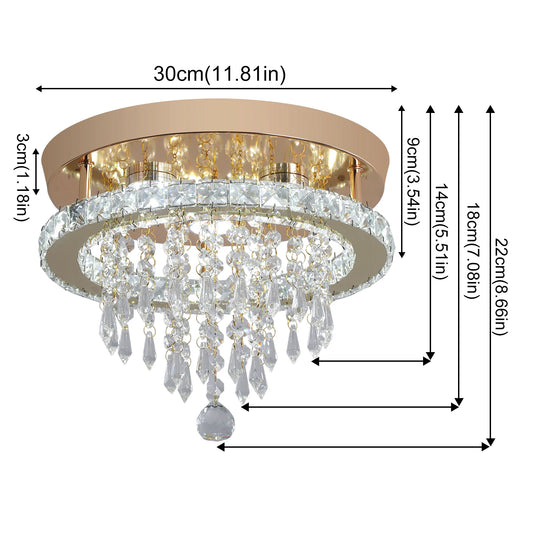 GreeLustr Crystal Chandelier Modern LED Ceiling Light Living Room