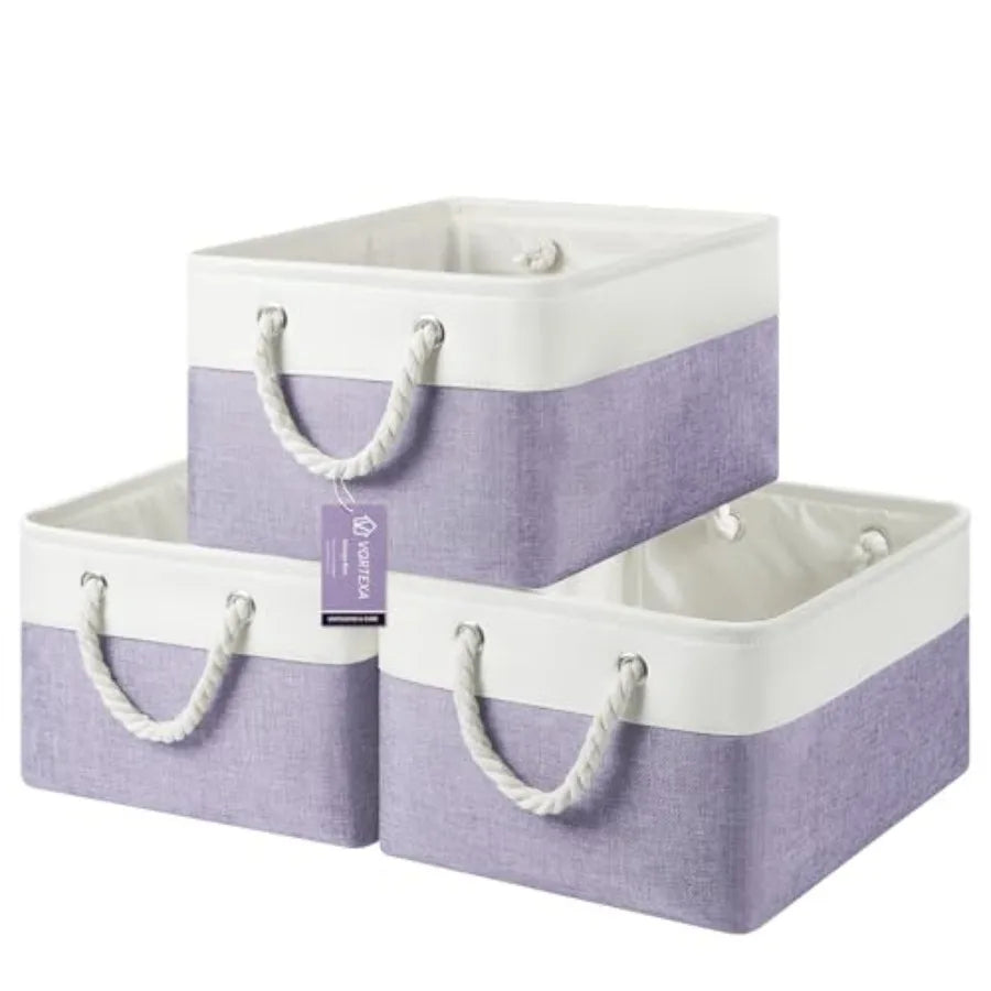 Fabric Cube Storage Bins Six Pack With Handles Foldable