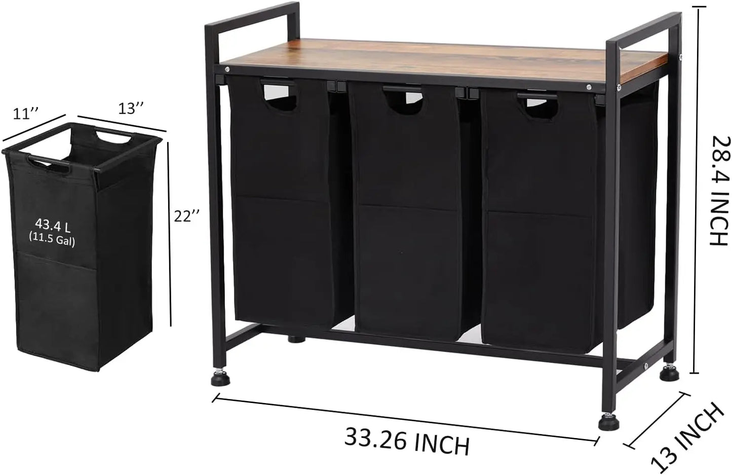 TWISTER.CK Laundry Sorter With 4 Compartments And Wheels