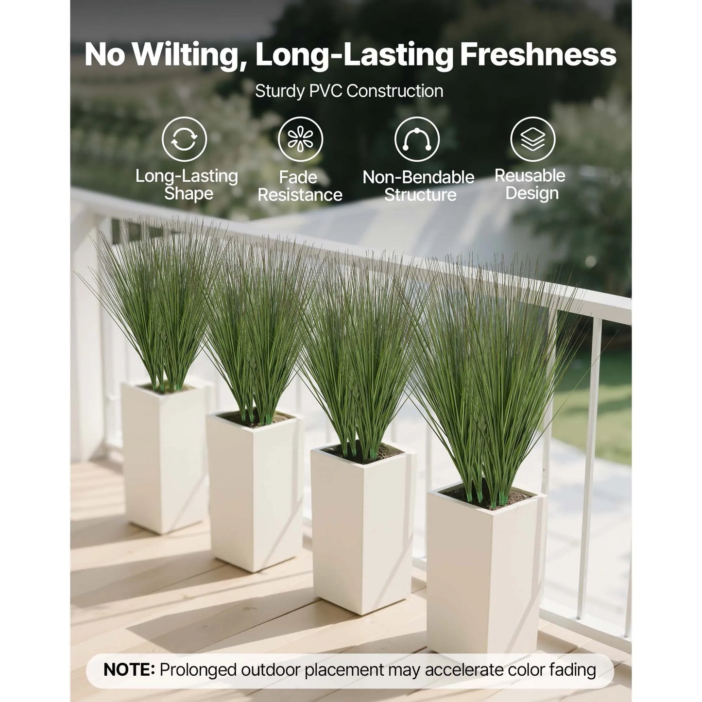 SucceBuy Faux Onion Grass Artificial Plants For Indoor Decor