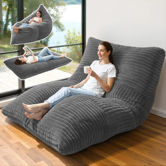 Three In One Convertible Bean Bag Chair Bed Memory Foam
