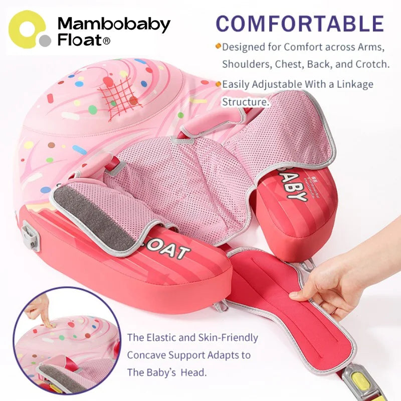 Mambobaby Baby Pool Float With Canopy And Adjustable Strap