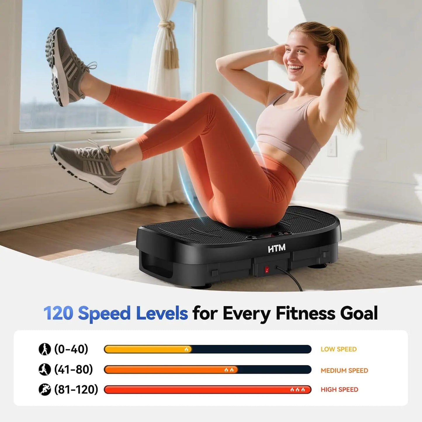 HTM Vibration Plate Fitness Multifunction Trainer For Home Gym