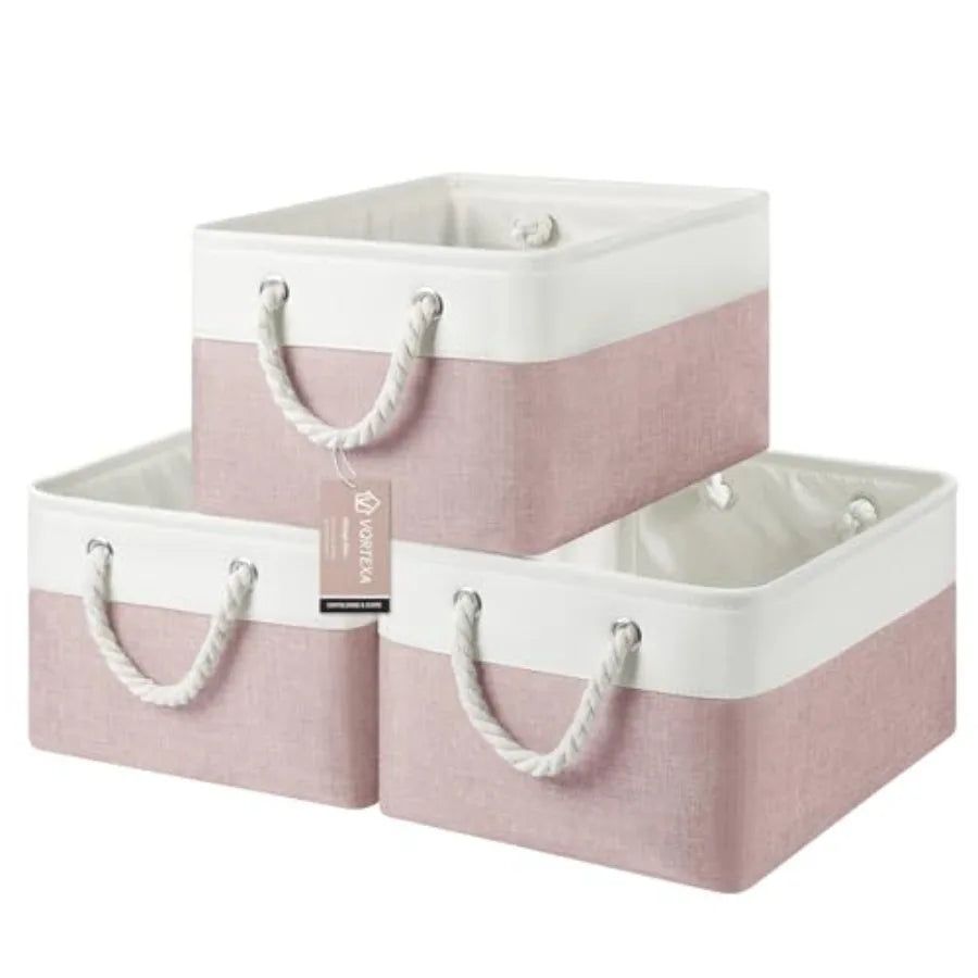 Fabric Cube Storage Bins Six Pack With Handles Foldable