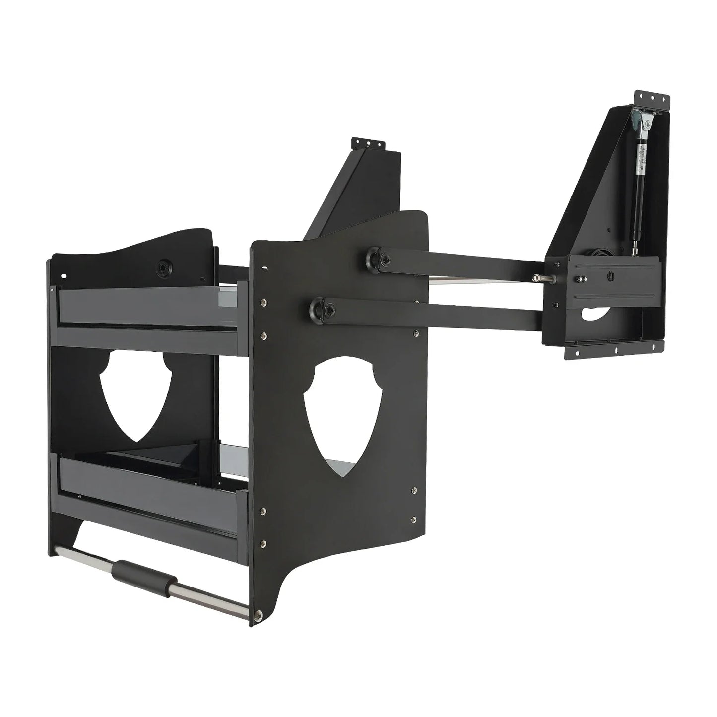 Two Tier Pull Down Cabinet Shelf Organizer For Kitchens And Bars