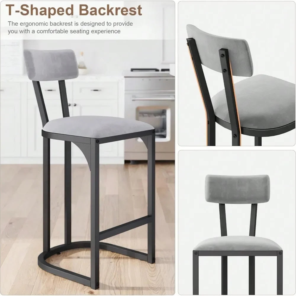 XMSJ Armless Bar Stools Kitchen Pub Chairs Set Of 2