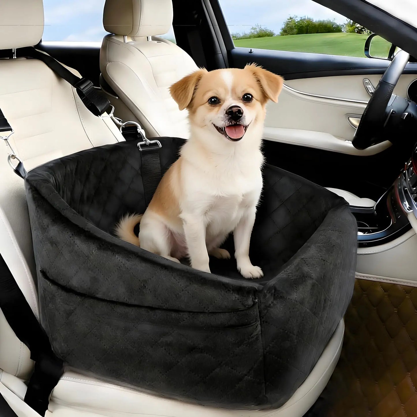 HiMISS Dog Booster Car Seat With Detachable Washable Bed