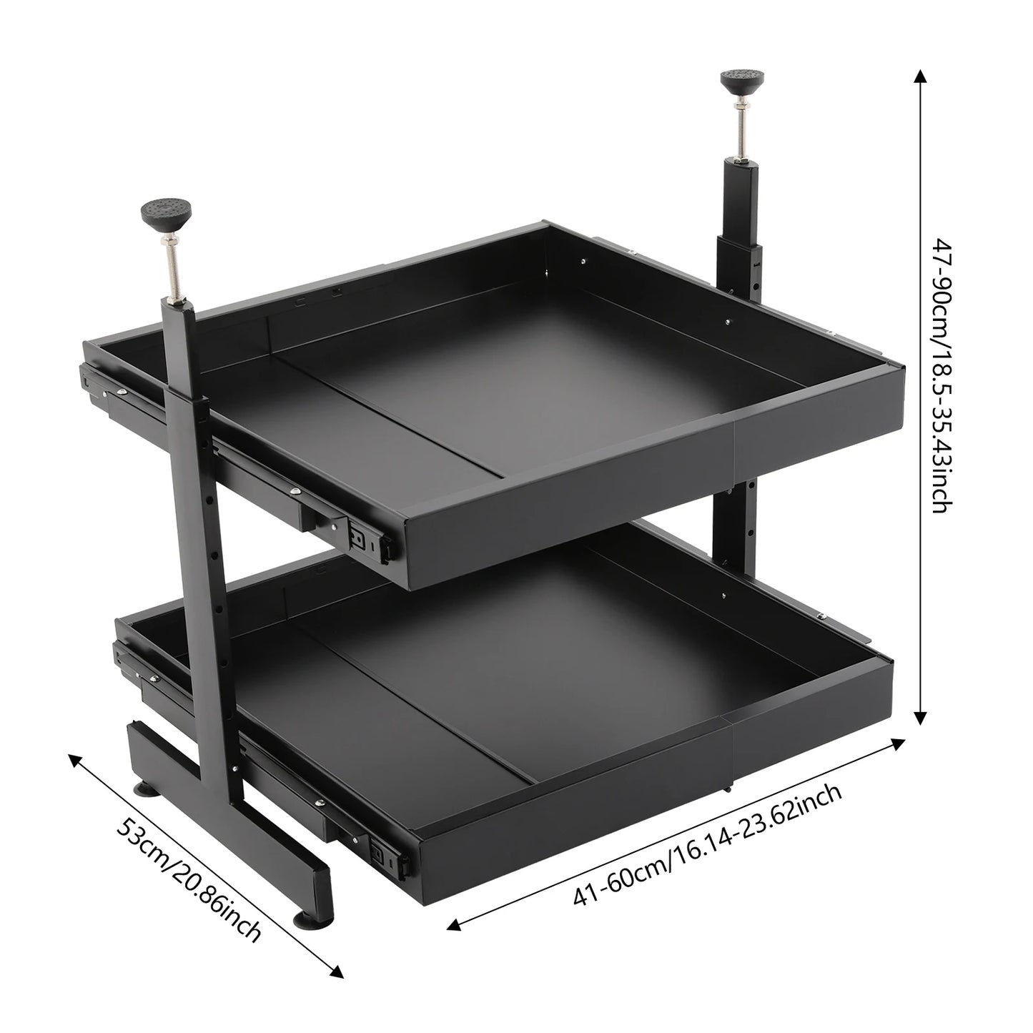 Carbon Steel Expandable Pull Out Cabinet Organizer 2 Tier