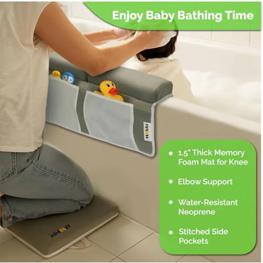 Baby Bath Kneeler And Elbow Rest Pad Set Memory Foam