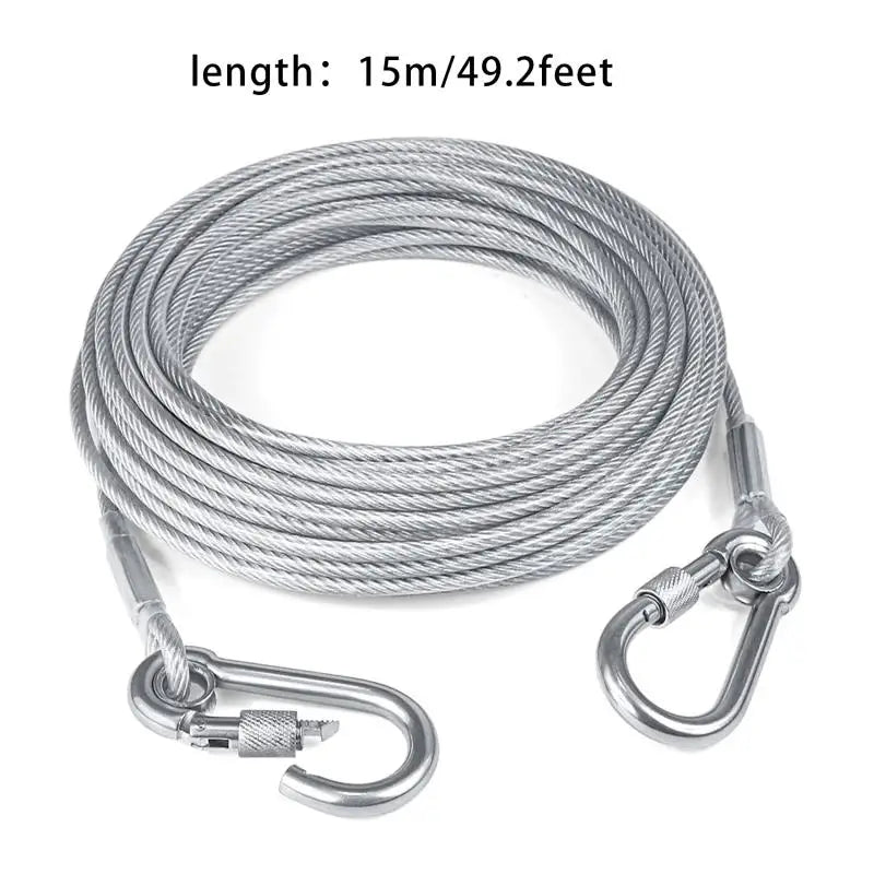 Double Headed Dog Tie Out Cable Leash Stainless Steel Wire