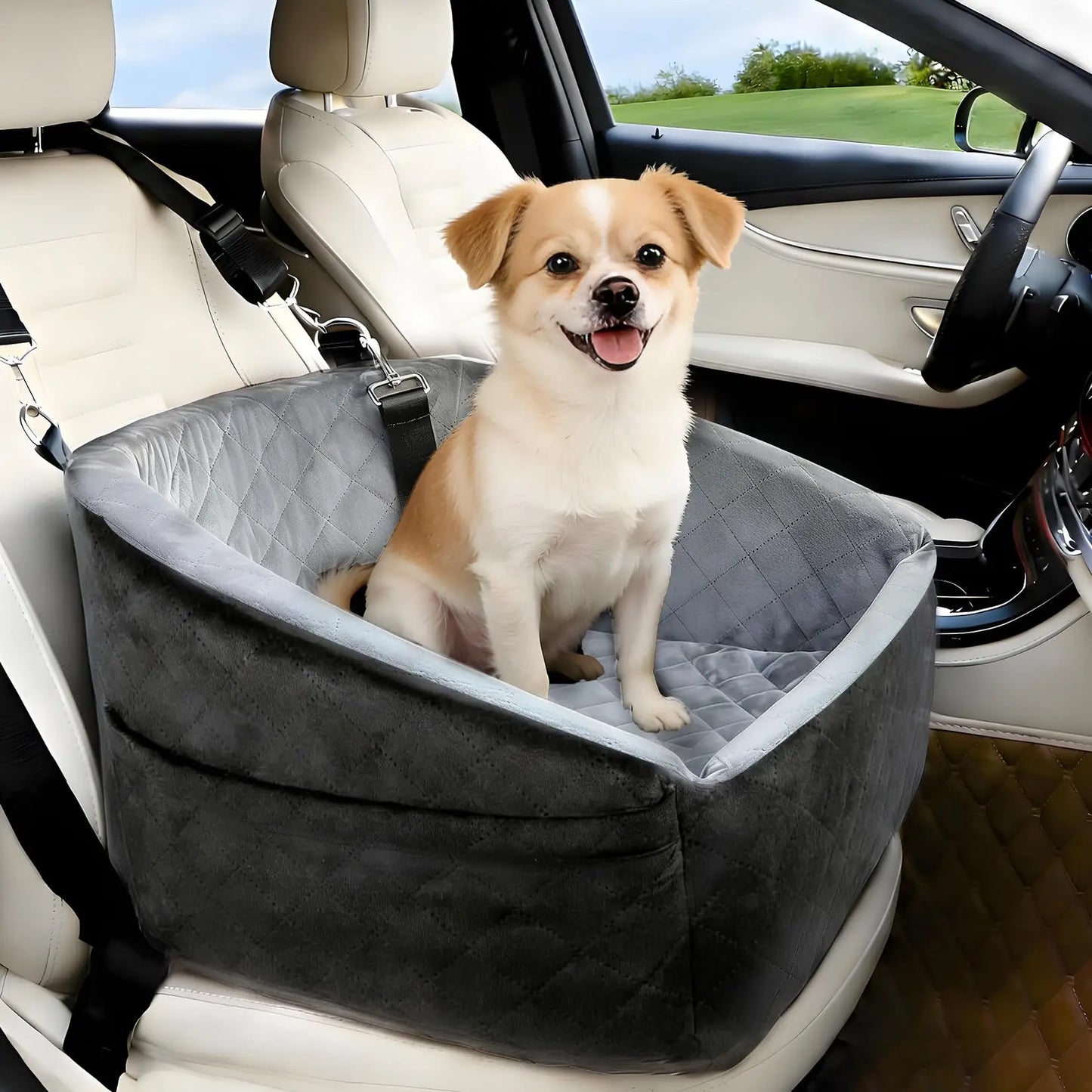 HiMISS Dog Booster Car Seat With Detachable Washable Bed