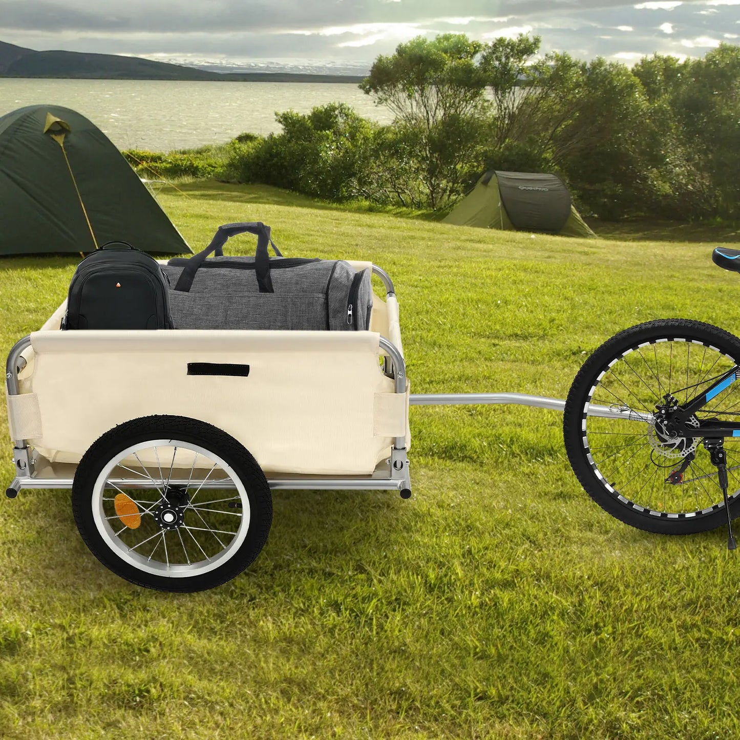 Bicycle Trailer 50Kg Load Aluminum Utility Cargo Trailer