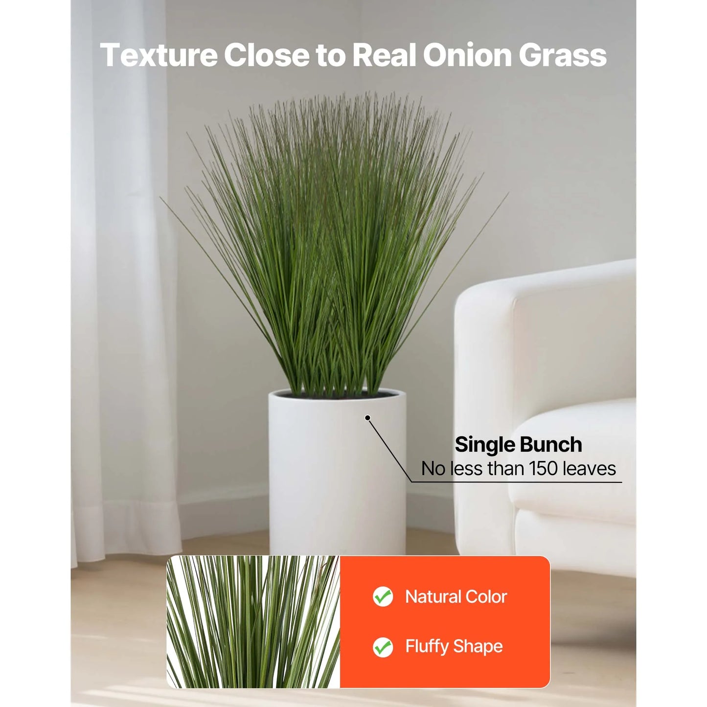 SucceBuy Faux Onion Grass Artificial Plants For Indoor Decor
