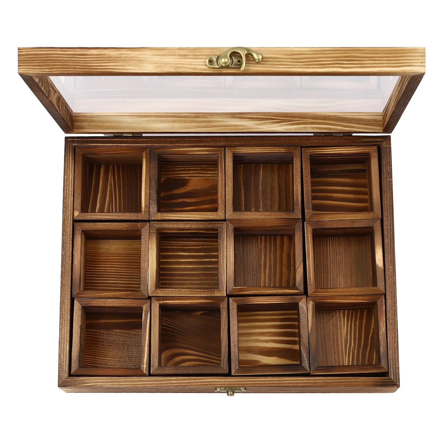 Wooden Spice Box With 12 Compartments For Spices And Herbs