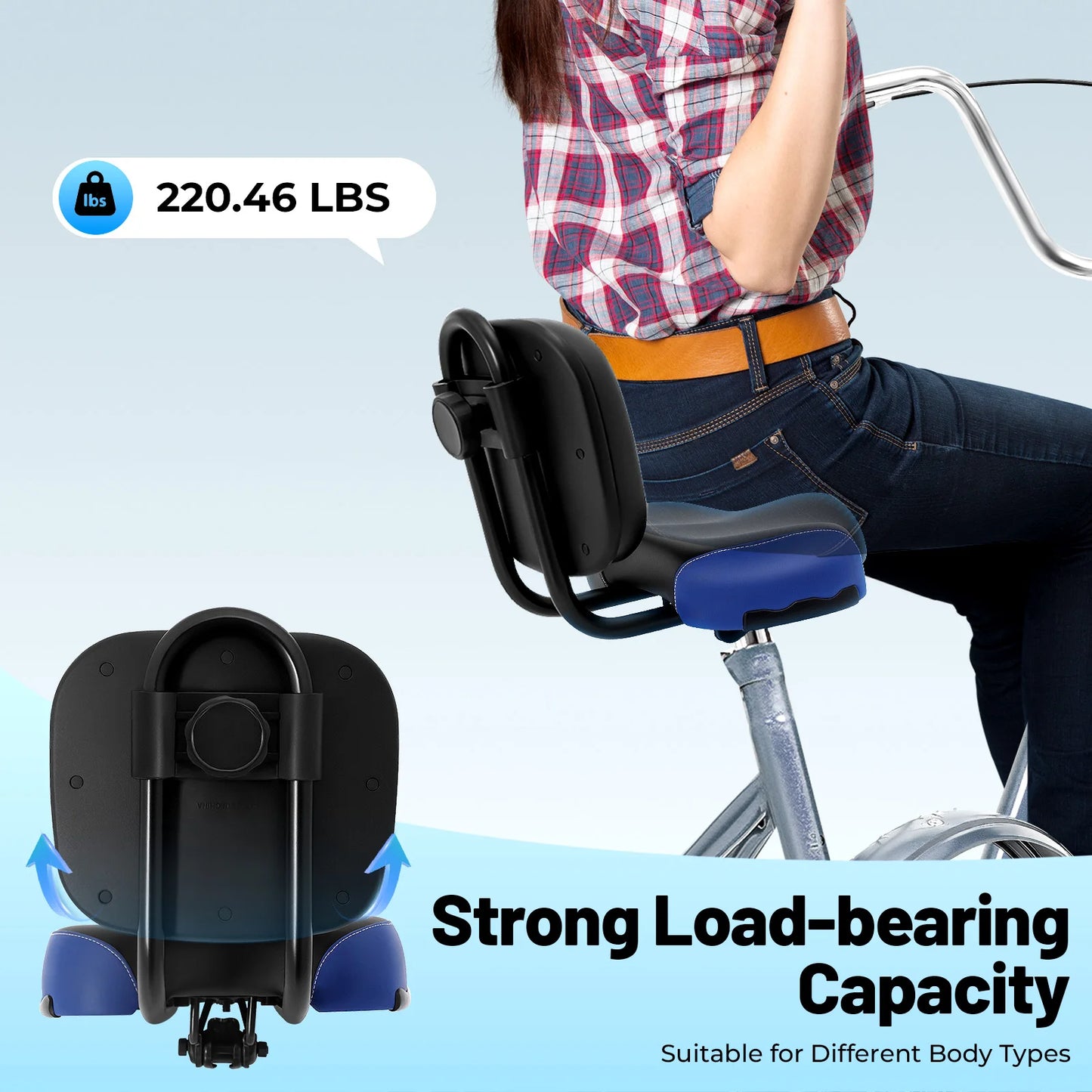 Wide Comfort Tricycle Electric Bicycle Saddle With Back Rest