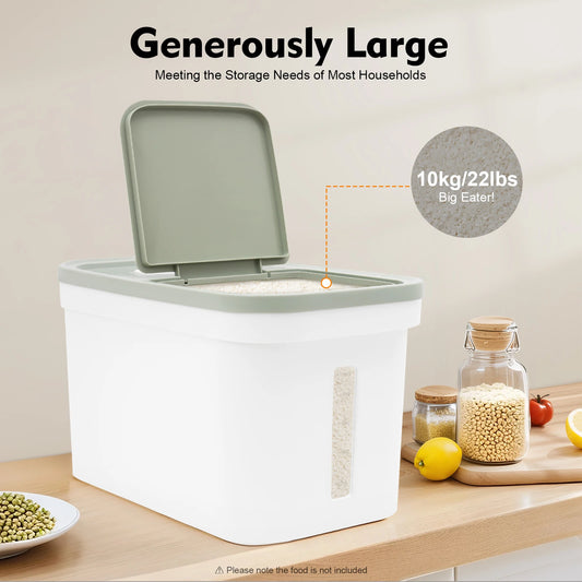 Airtight 10kg Food Storage Container For Flour And Rice Dispenser