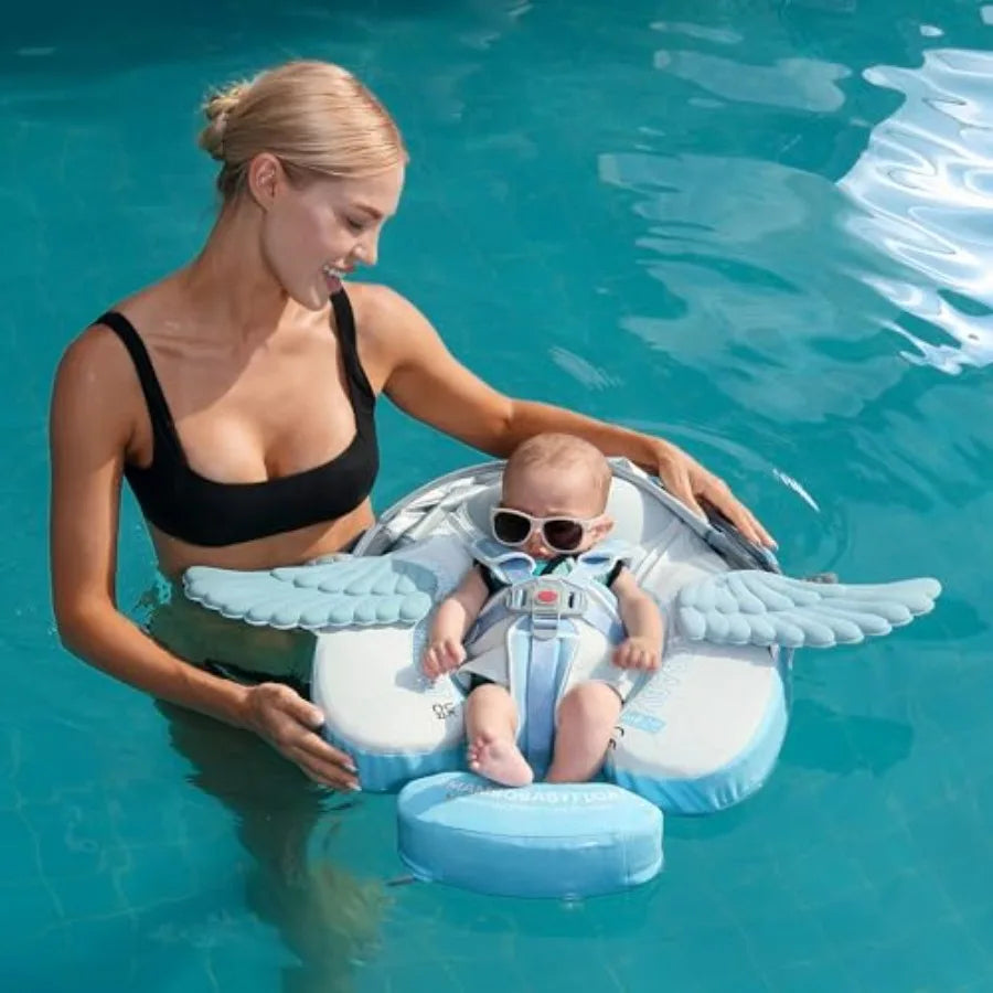 Mambobaby Baby Swim Float With Tail And UPF Sun Canopy