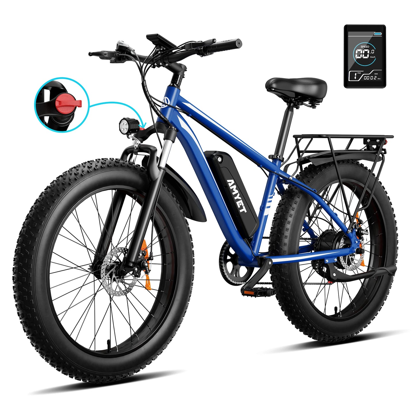 AMYET EB26 Electric Bike 1500W 720Wh Fat Tire Mountain Bike