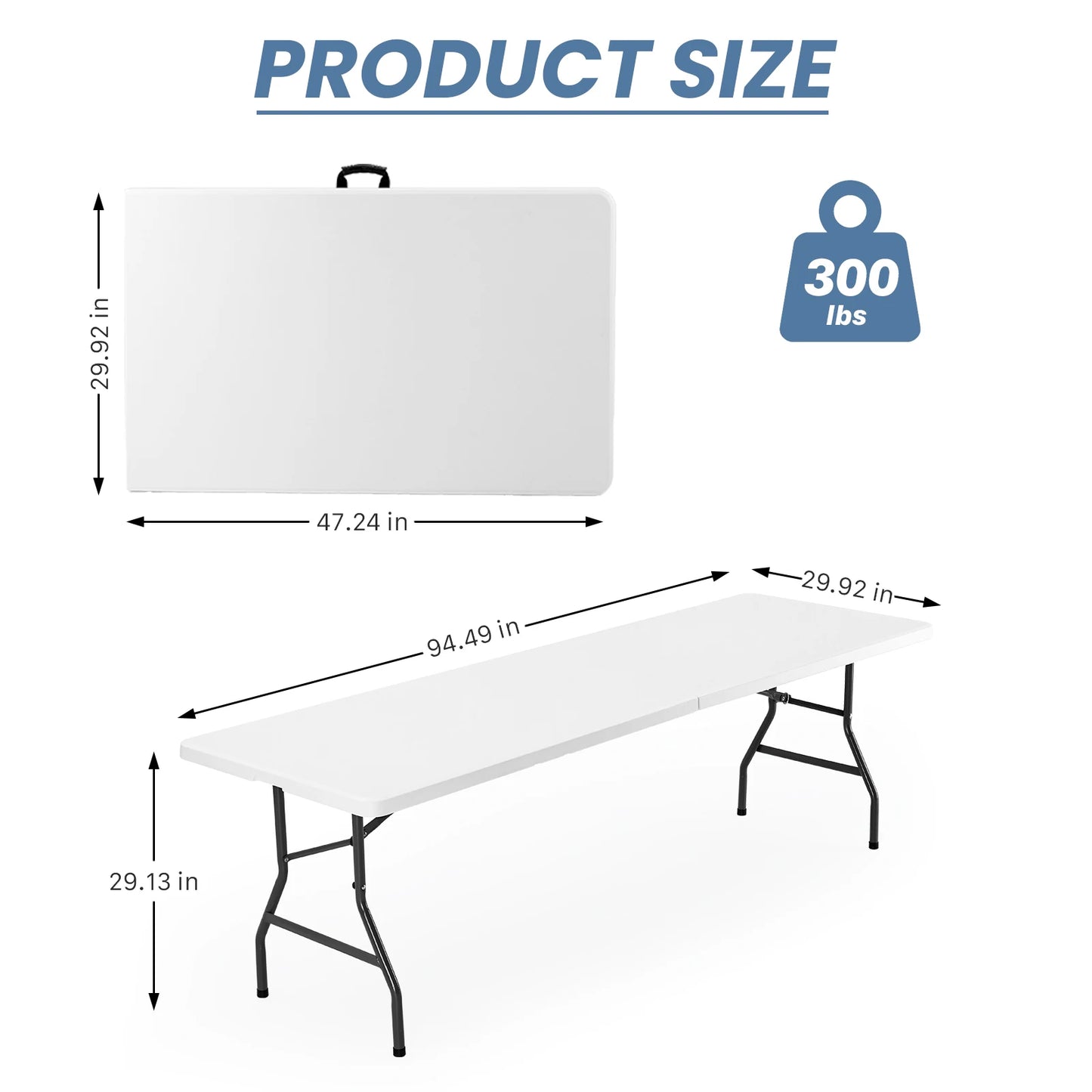 JHK Portable Folding Outdoor Indoor Table Heavy Duty With Handle