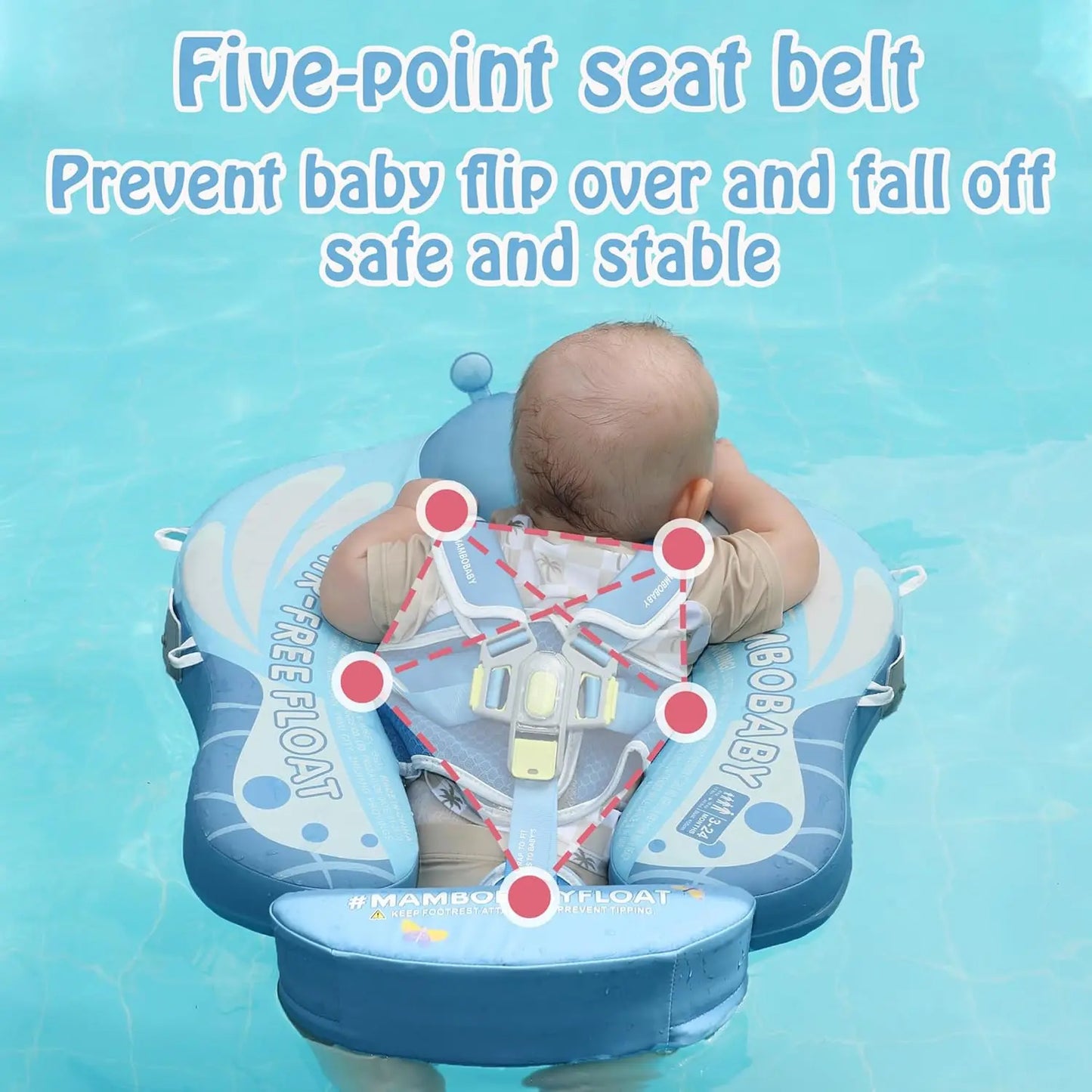 HECCEI Infant Swim Float With Canopy For Pool Safety