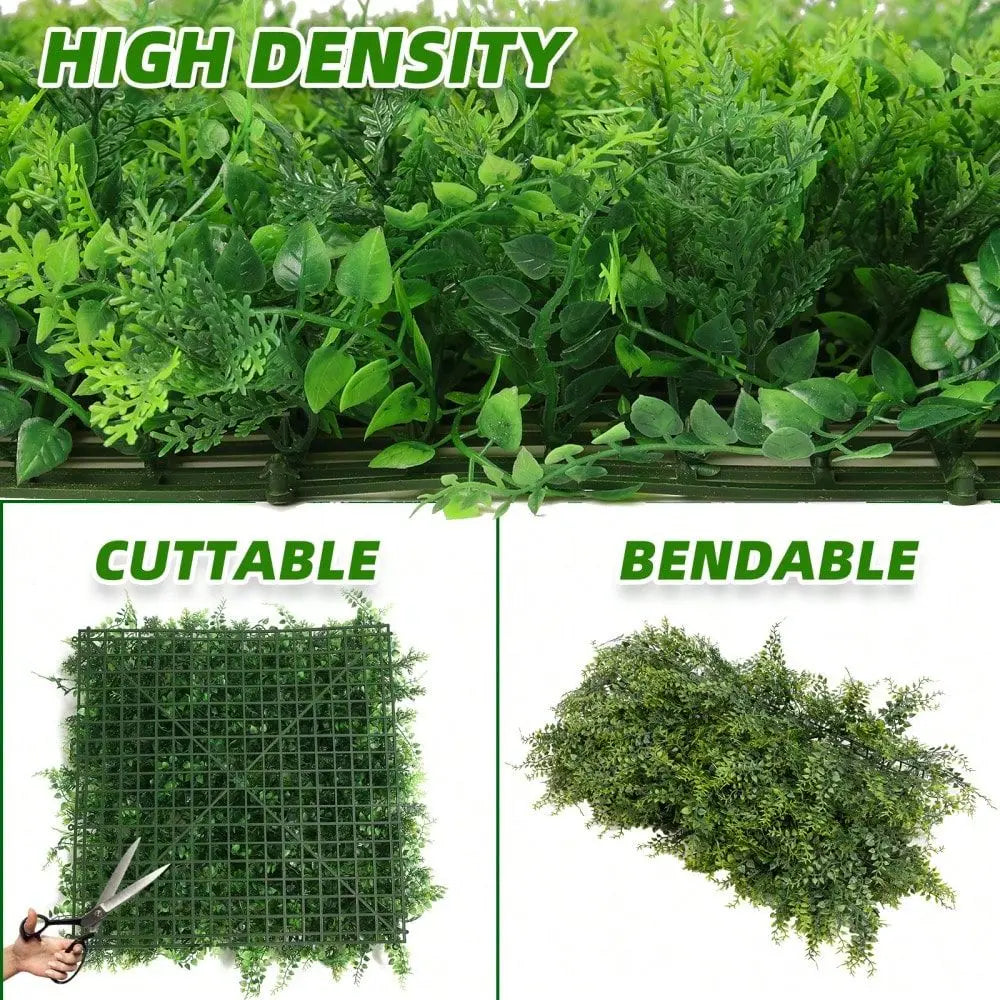 XMSJ Grass Wall Panels Boxwood Privacy Screen 12 Pieces