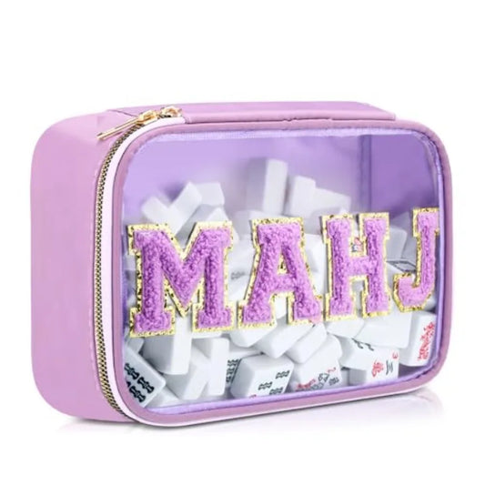 PVC Mahjong Tile Storage Bag With Zippered Case For Games