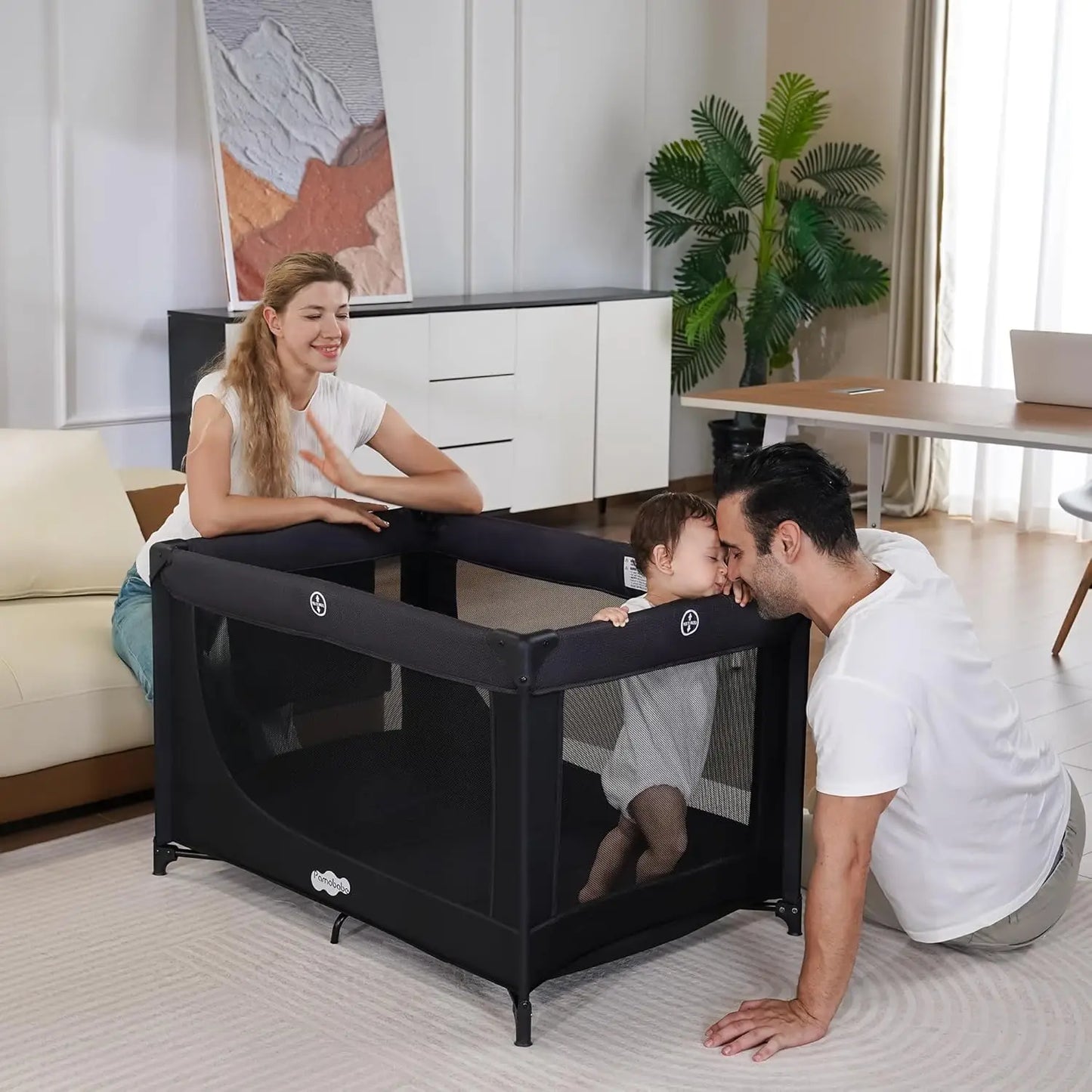 Portable Baby Playpen Foldable Travel Crib With Mattress And Bag