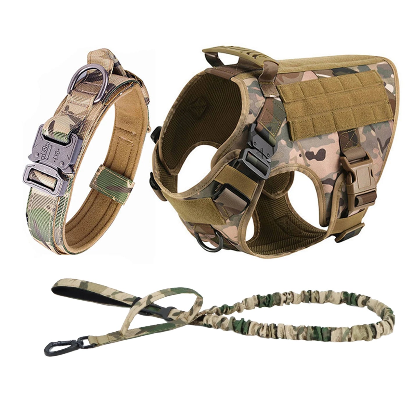 PETRAVEL CN Tactical Dog Harness Set With MOLLE Pouches