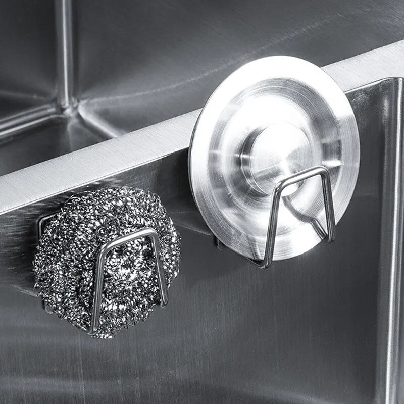 Stainless Steel Sink Sponge Holder Rack For Kitchen Organization