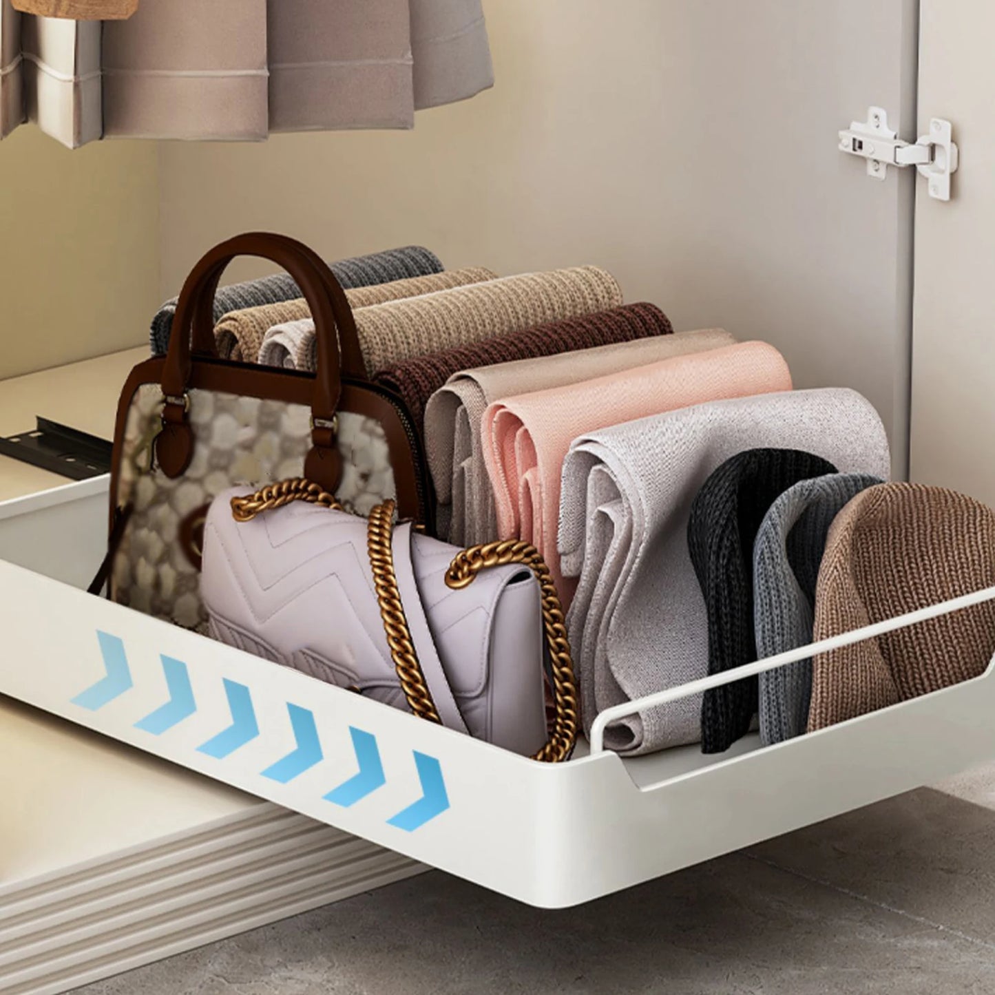 TWISTER.CK Pull Out Cabinet Organizer With Adhesive Film Sliding Drawer