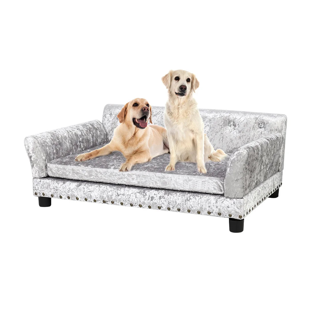 BINGOPAW Deluxe Dutch Velvet Dog Couch Bed With Removable Cushion