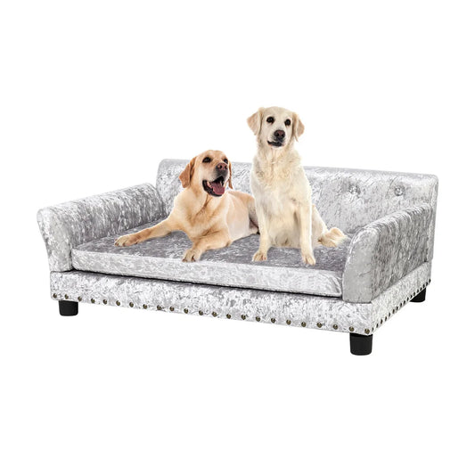 BINGOPAW Deluxe Dutch Velvet Dog Couch Bed With Removable Cushion