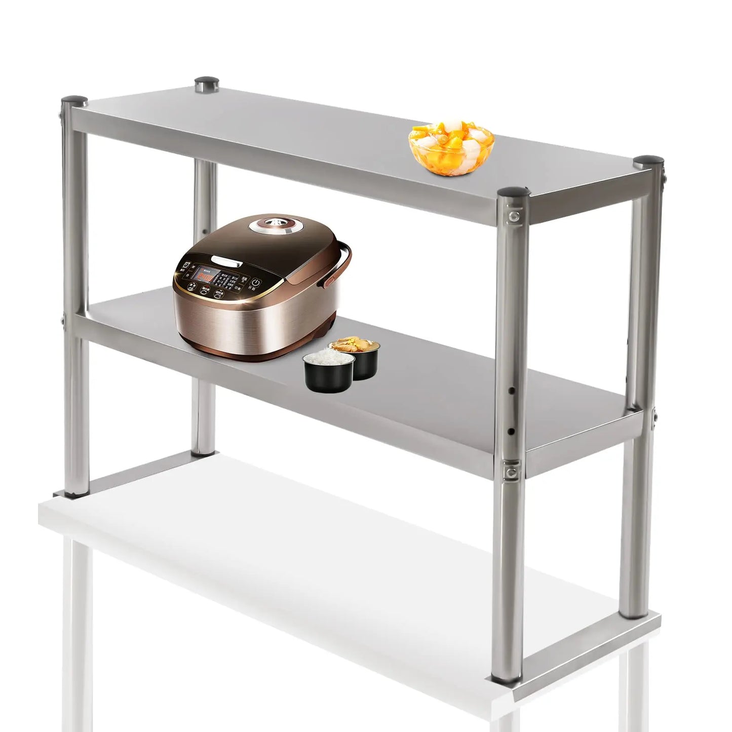 Bymaocar Double Tier Stainless Steel Overshelf For Prep Work