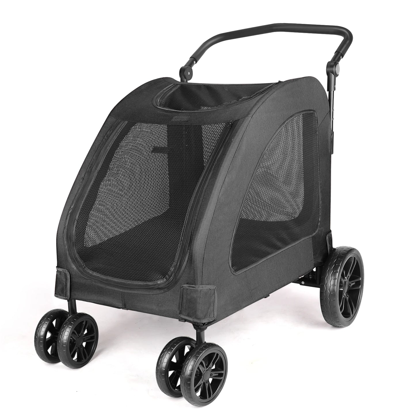 Heavy Duty Large Dog Stroller 120 Lbs 360 Wheels Foldable