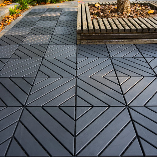 Plastic Interlocking Deck Tiles 44 Pack Patio Decking