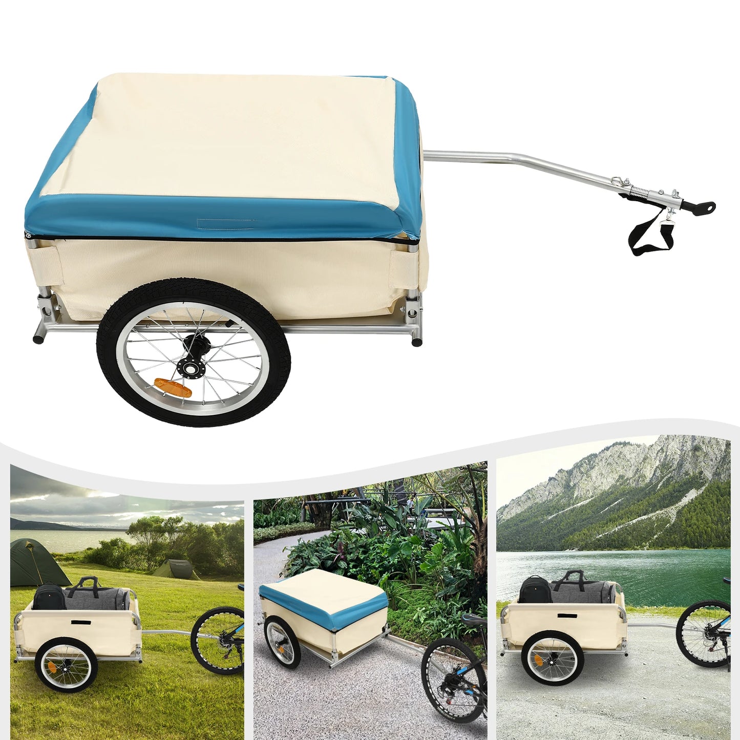 Bicycle Trailer 50Kg Load Aluminum Utility Cargo Trailer