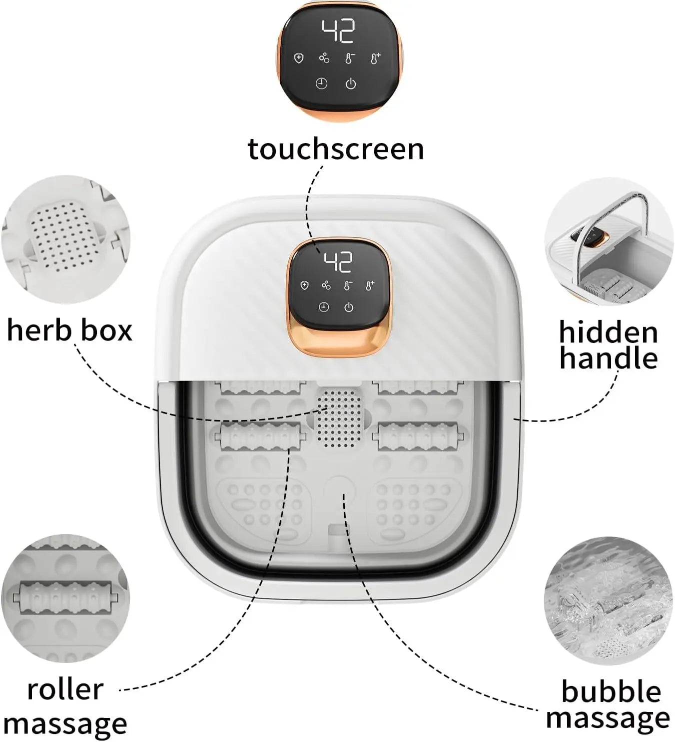 Foldable Foot Spa With Heat And Massage Rollers Home