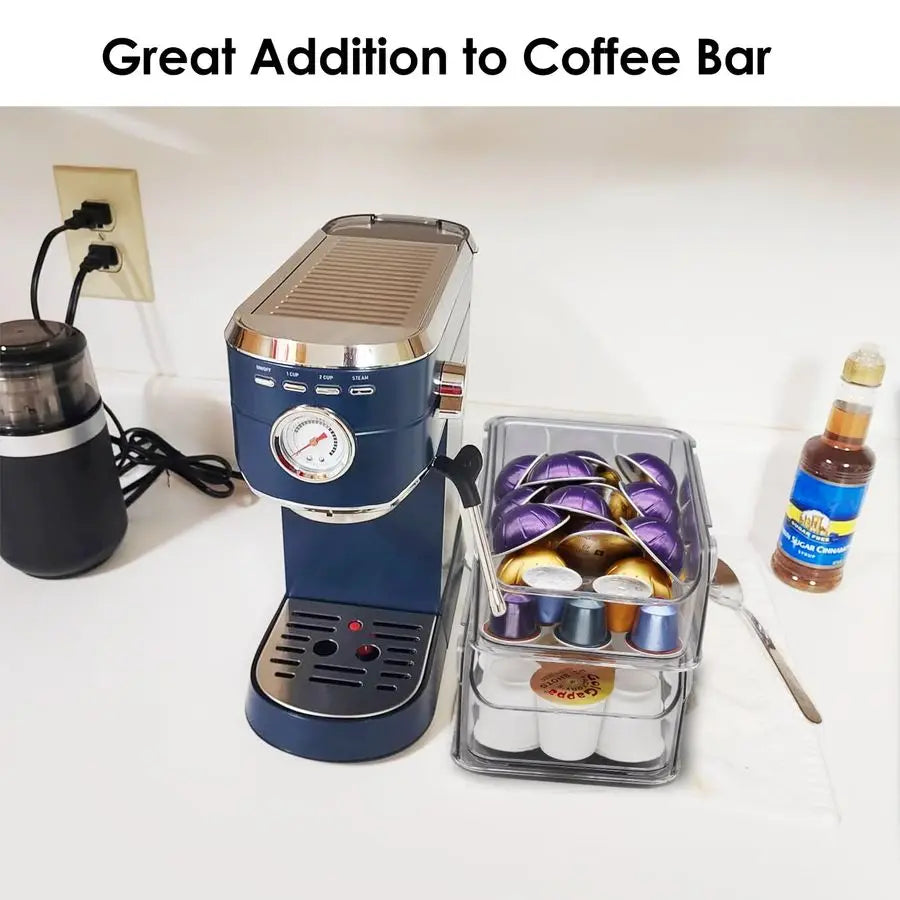 XMSJ Coffee Pod Holder for Counter Transparent Nespresso Drawer