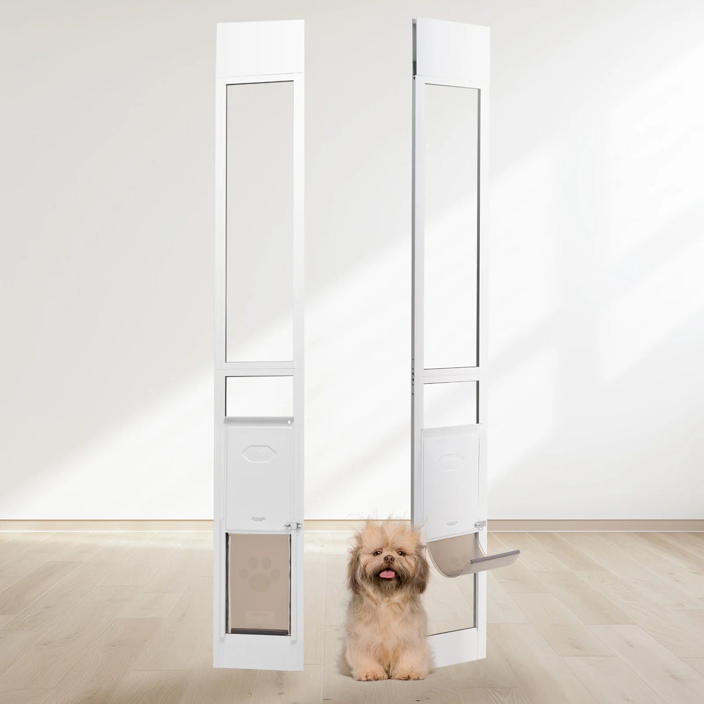 Dog Door for Sliding Glass Door Aluminum Frame Tempered Glass