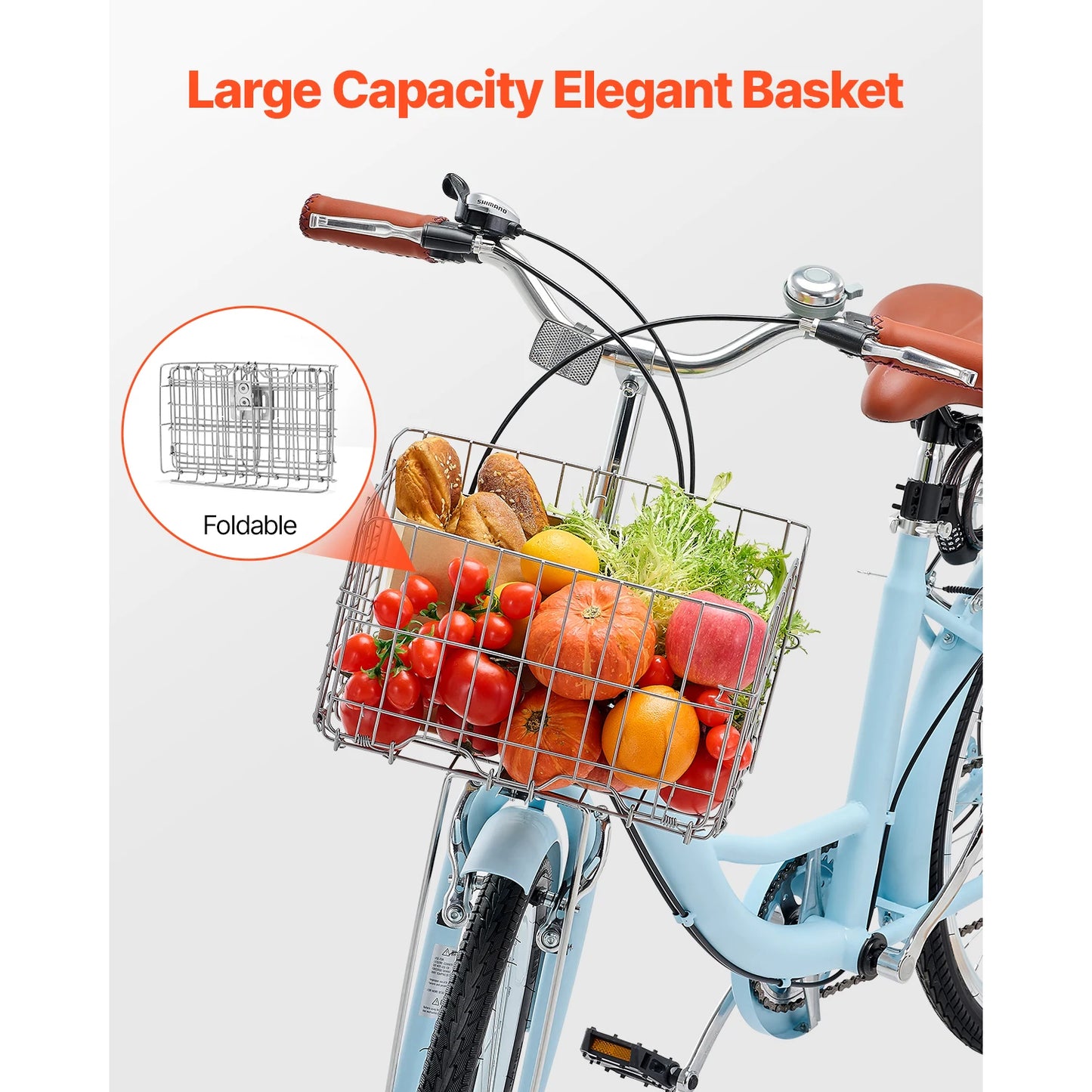 SucceBuy Cruiser Bike Beach Cruiser With Basket Rack