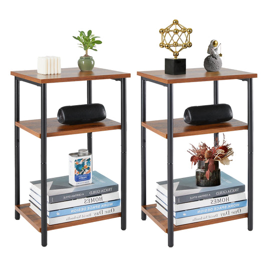 JHK End Table With Adjustable Feet Space Saving Frame